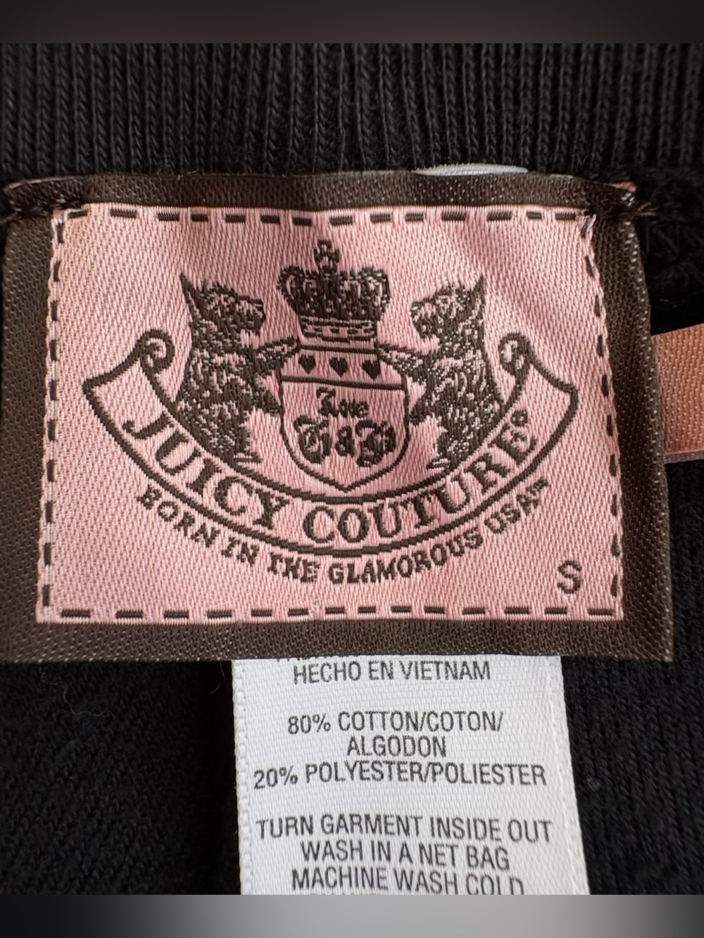 Y2K ORIGINAL -Juicy Couture - Black and Pink Velour Tracksuit - 2 PIECE - Size S - Picture 6 of 13